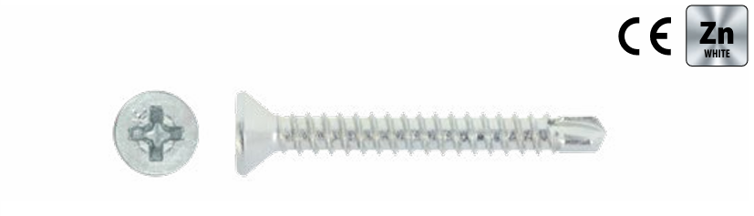 Self-drilling screw without ribs